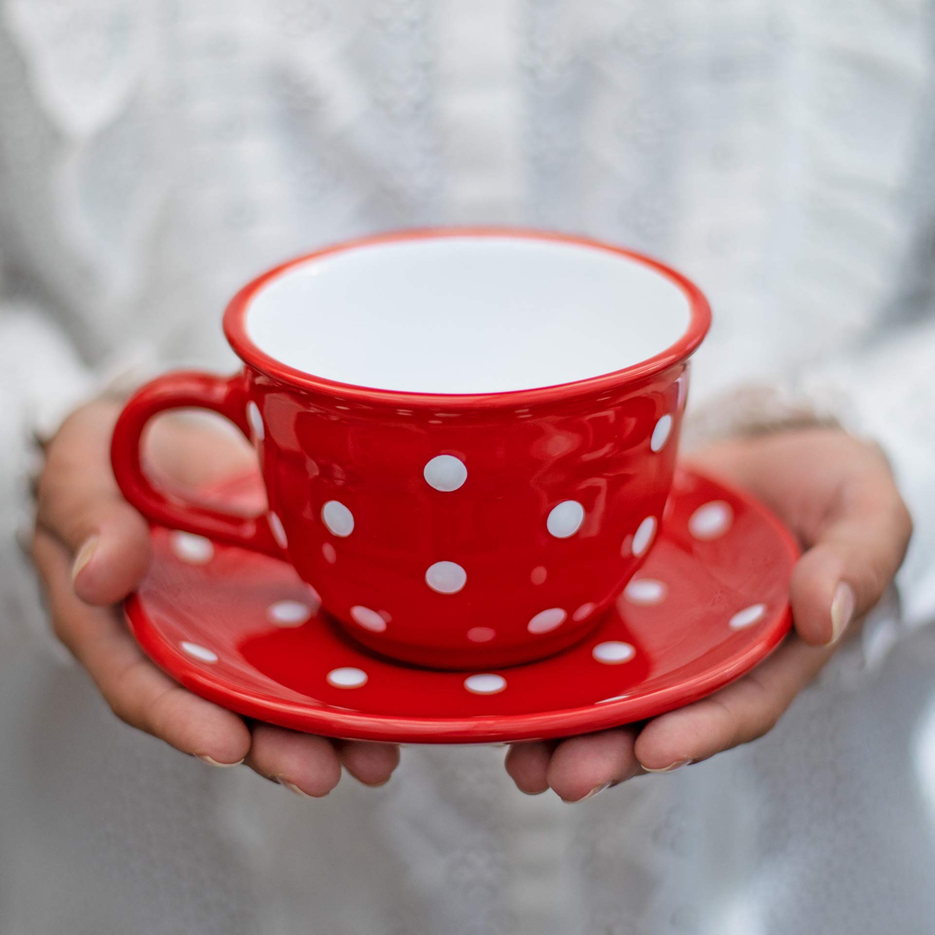 Amazon.com | City to Cottage Handmade Red and White Polka Dot